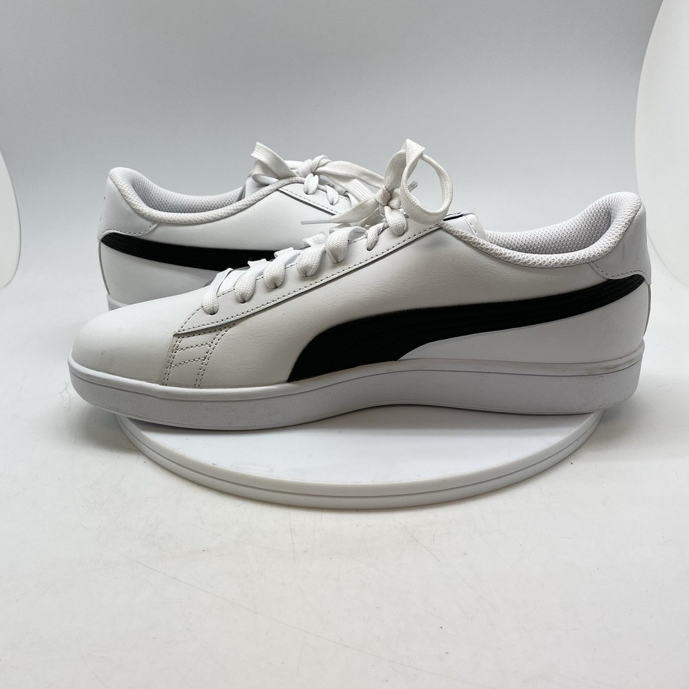 Puma Smash Sneakers Mens 11.5 V2 L 365215-01 White Leather Lifestyle‎ Casuals - Picture 7 of 10